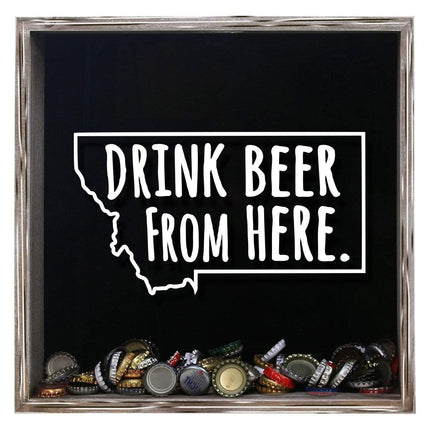 Montana Drink Beer From Here Beer Cap Shadow Box