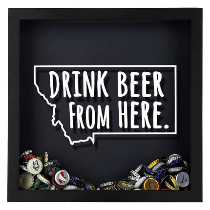 Montana Drink Beer From Here Beer Cap Shadow Box