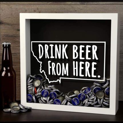 Montana Drink Beer From Here Beer Cap Shadow Box