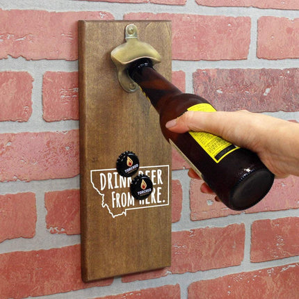 Montana Drink Beer From Here Cap Catching Magnetic Bottle Opener