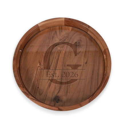 Monogram - Barista Serving Tray with Glass Insert