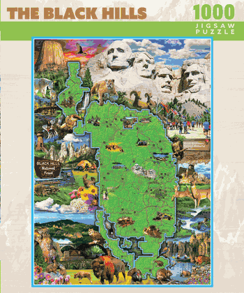 National Parks Black Hills Map 1000 Piece Puzzle