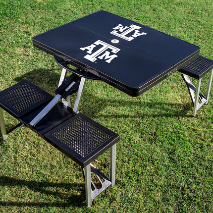 Texas A&M Aggies - Picnic Table Portable Folding Table with Seats