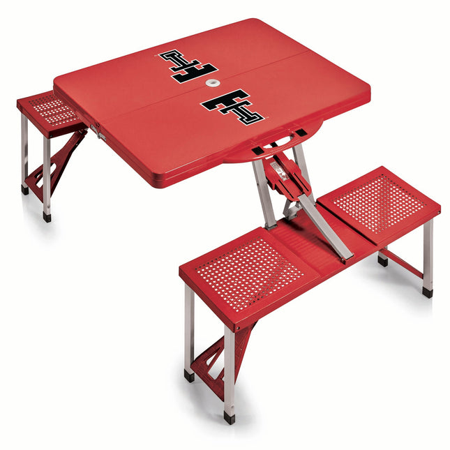 Texas Tech Red Raiders Picnic Table Portable Folding Table with Seats