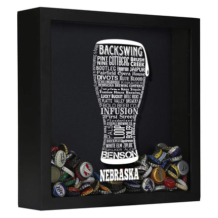 Nebraska Beer Typography Shadow Box