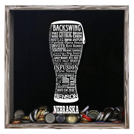 Nebraska Beer Typography Shadow Box