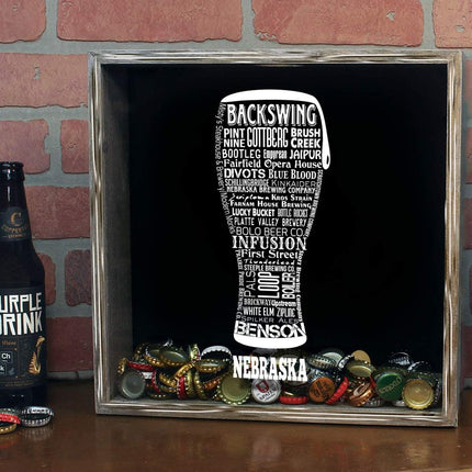 Nebraska Beer Typography Shadow Box