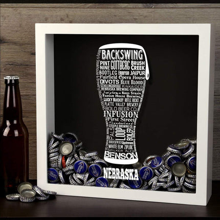 Nebraska Beer Typography Shadow Box