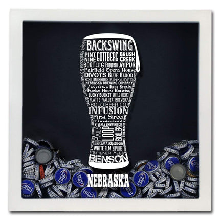 Nebraska Beer Typography Shadow Box