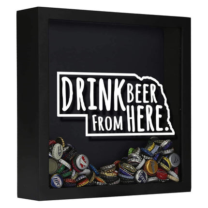 Nebraska Drink Beer From Here Beer Cap Shadow Box