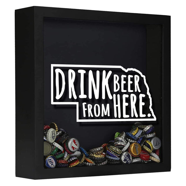 Nebraska Drink Beer From Here Beer Cap Shadow Box