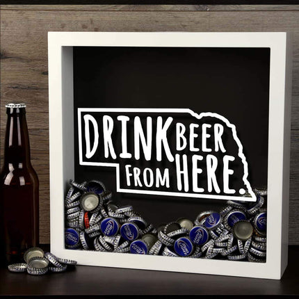 Nebraska Drink Beer From Here Beer Cap Shadow Box