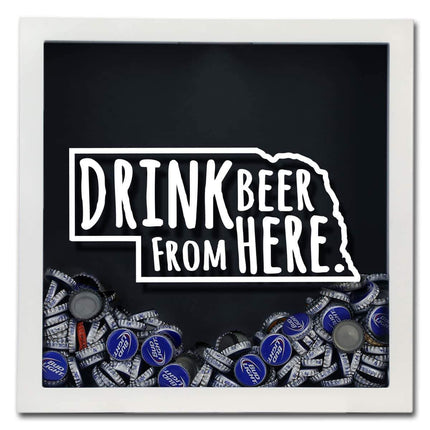 Nebraska Drink Beer From Here Beer Cap Shadow Box