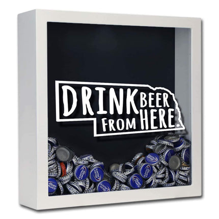 Nebraska Drink Beer From Here Beer Cap Shadow Box
