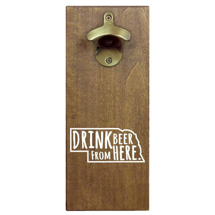 Nebraska Drink Beer From Here Cap Catching Magnetic Bottle Opener