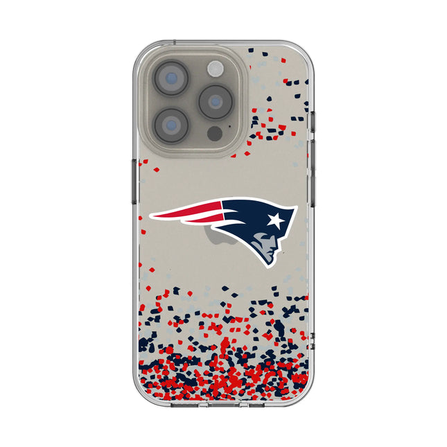 New England Patriots Confetti Clear Phone Case for Apple iPhone