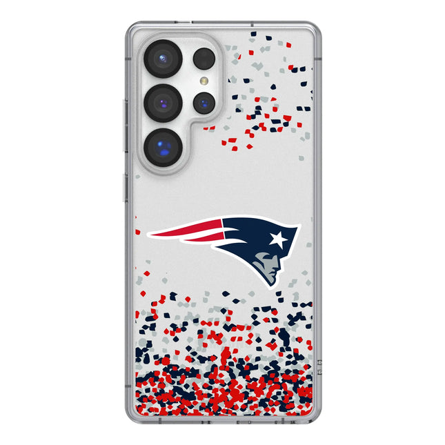 New England Patriots Confetti Clear Phone Case for Samsung Galaxy