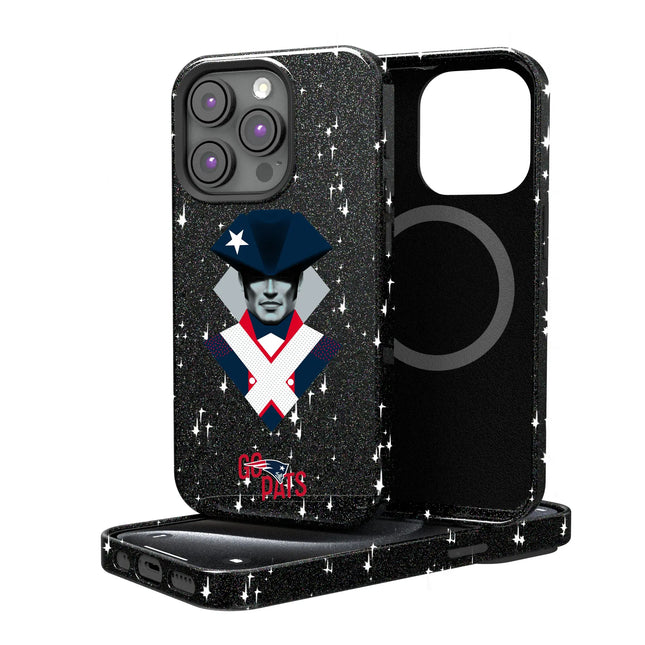 New England Patriots Deco Black Bling Phone Case for Apple iPhone