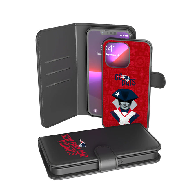 New England Patriots Deco Wallet Phone Case for Apple iPhone