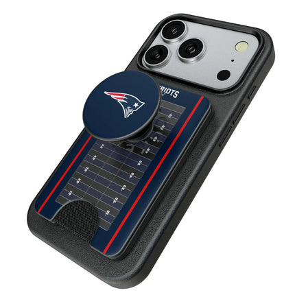 New England Patriots Field PopSockets MagSafe-Compatible PopWallet+