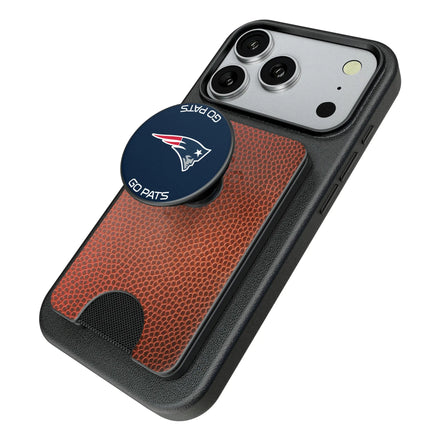 New England Patriots Football PopSockets MagSafe-Compatible PopWallet+