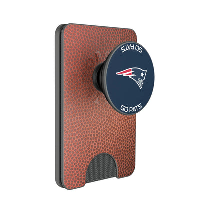 New England Patriots Football PopSockets MagSafe-Compatible PopWallet+