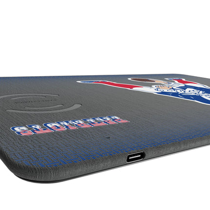 New England Patriots Historic Collection Linen 15-Watt Wireless Charger and Mouse Pad