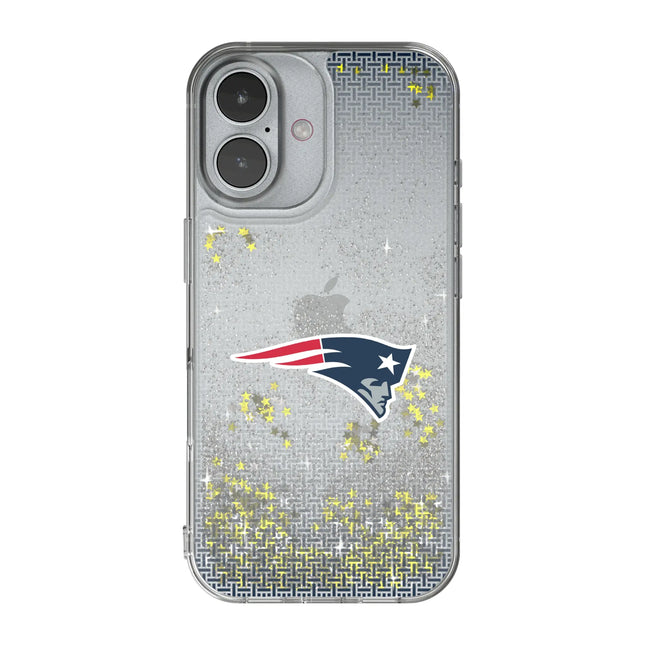 New England Patriots Linen Glitter Phone Case for Apple iPhone