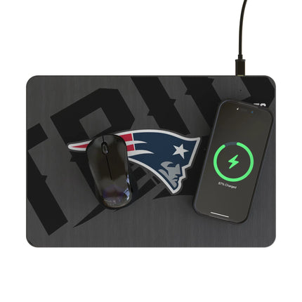 New England Patriots Monocolor Tilt 15-Watt Wireless Charger and Mouse Pad