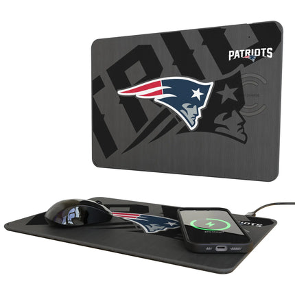 New England Patriots Monocolor Tilt 15-Watt Wireless Charger and Mouse Pad