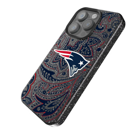 New England Patriots Paisley Black Bling Phone Case for Apple iPhone