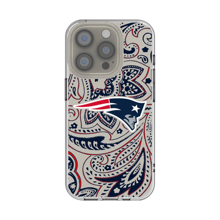 New England Patriots Paisley Clear Phone Case for Apple iPhone
