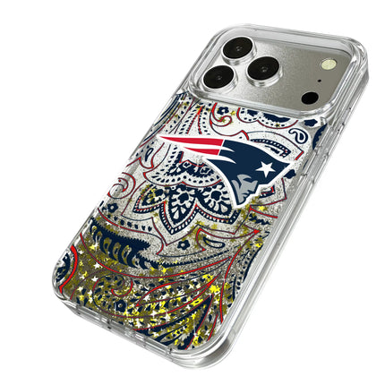 New England Patriots Paisley Glitter Phone Case for Apple iPhone