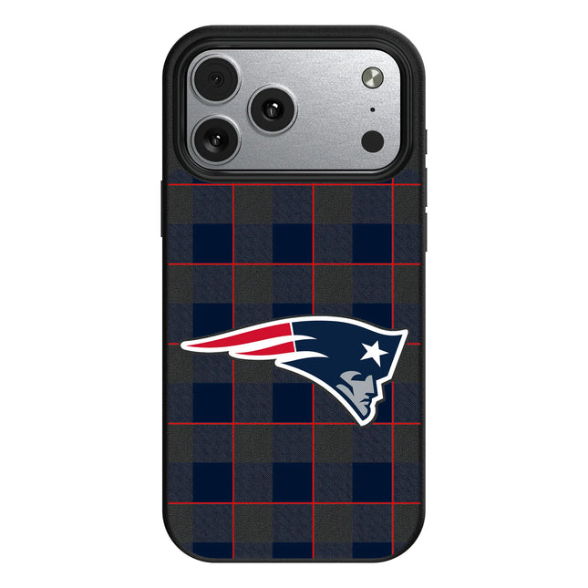 New England Patriots Plaid MagSafe Compatible Phone Case for Apple iPhone