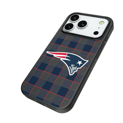 New England Patriots Plaid MagSafe Compatible Phone Case for Apple iPhone