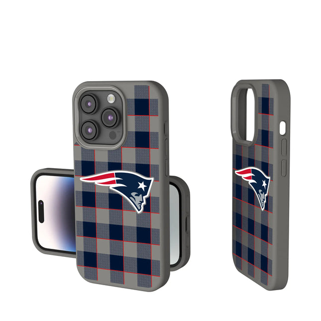New England Patriots Plaid Soft Touch Phone Case for Apple iPhone