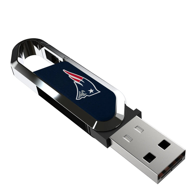 New England Patriots Solid USB 64GB Clip Style Flash Drive