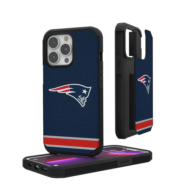 New England Patriots Stripe Rugged Phone Case for Apple iPhone