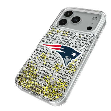 New England Patriots Text Backdrop Glitter Phone Case for Apple iPhone