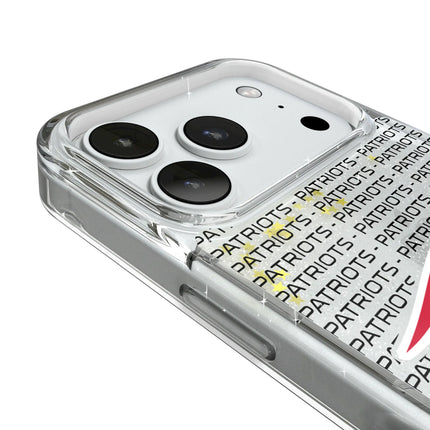 New England Patriots Text Backdrop Glitter Phone Case for Apple iPhone