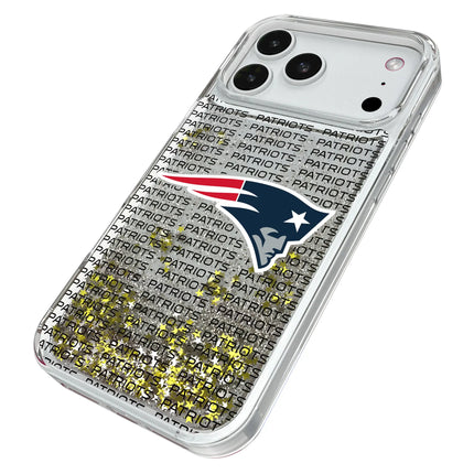 New England Patriots Text Backdrop Glitter Phone Case for Apple iPhone