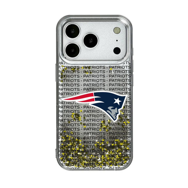 New England Patriots Text Backdrop Glitter Phone Case for Apple iPhone