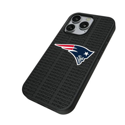 New England Patriots Text Backdrop MagSafe Compatible Phone Case for Apple iPhone