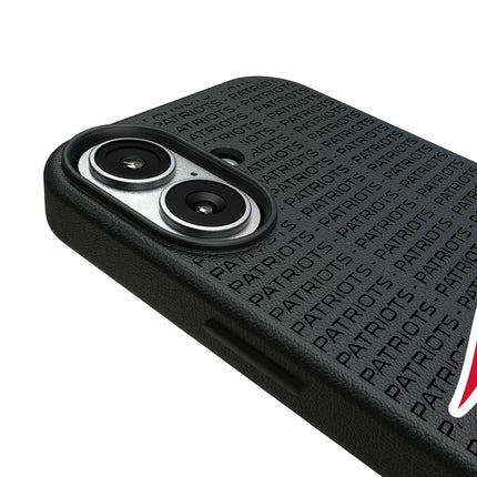 New England Patriots Text Backdrop MagSafe Compatible Phone Case for Apple iPhone