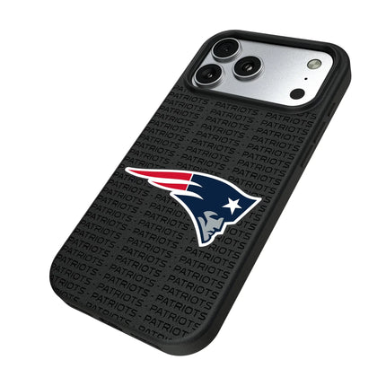 New England Patriots Text Backdrop MagSafe Compatible Phone Case for Apple iPhone