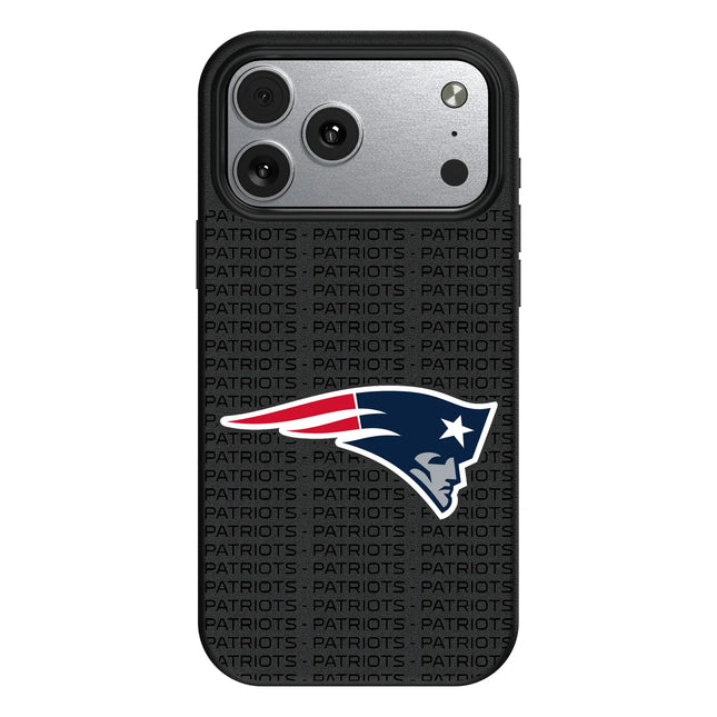 New England Patriots Text Backdrop MagSafe Compatible Phone Case for Apple iPhone