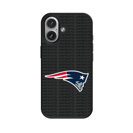 New England Patriots Text Backdrop MagSafe Compatible Phone Case for Apple iPhone