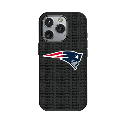 New England Patriots Text Backdrop MagSafe Compatible Phone Case for Apple iPhone
