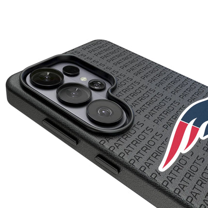 New England Patriots Text Backdrop MagSafe Compatible Phone Case for Samsung Galaxy