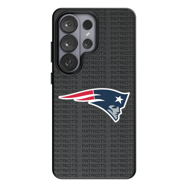 New England Patriots Text Backdrop MagSafe Compatible Phone Case for Samsung Galaxy